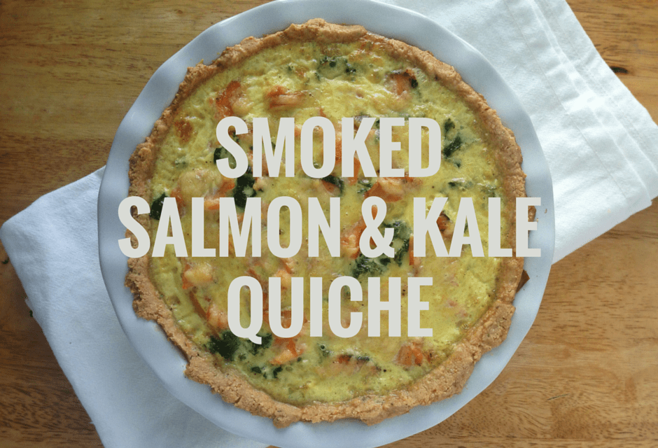 Smoked Salmon and Kale Quiche - Gluten Free, Paleo