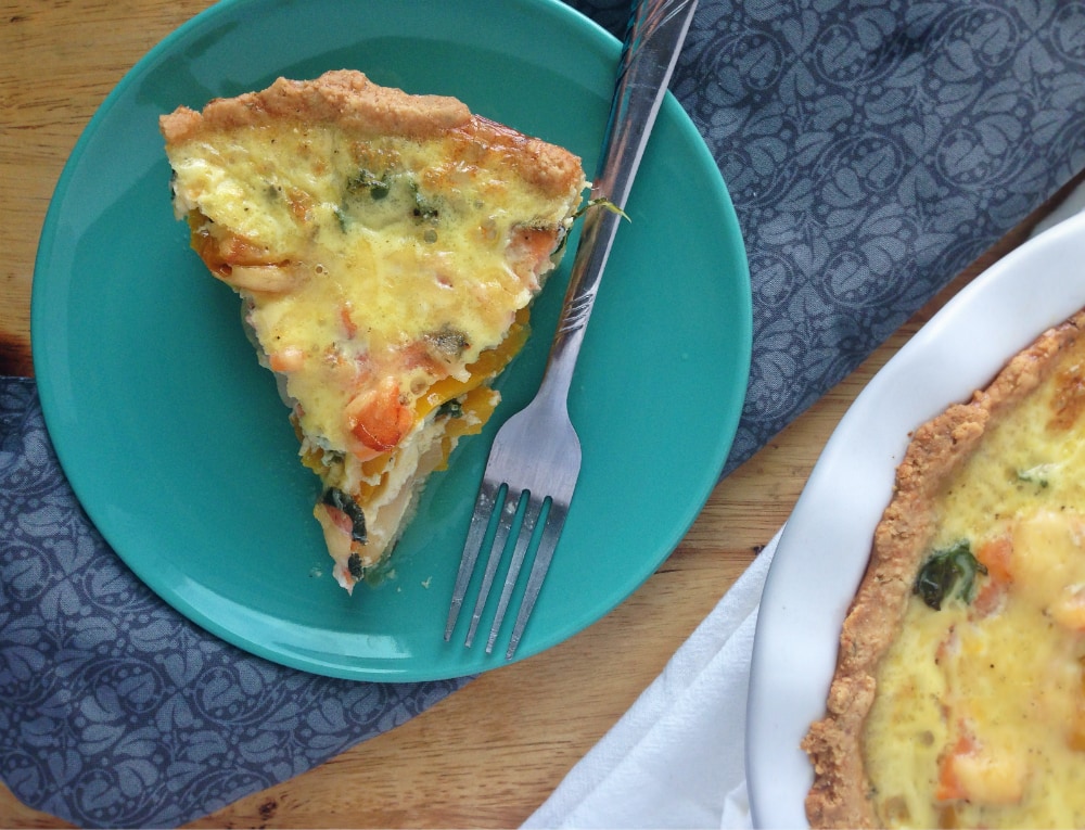 Smoked Salmon and Kale Quiche with GlutenFree Crust