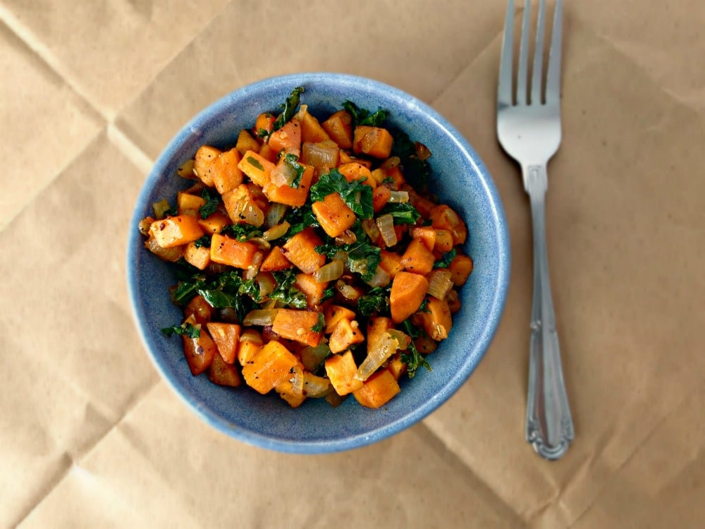 Kale and Sweet Potato Breakfast Hash - Gluten free, Grain free, Dairy free, Vegetarian, Paleo