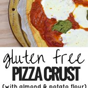 Made with almond and potato flour, this Gluten Free Pizza Crust is one of my favorites. It's a nice thin crust that isn't overly "rice-y" like many gluten free mixes.
