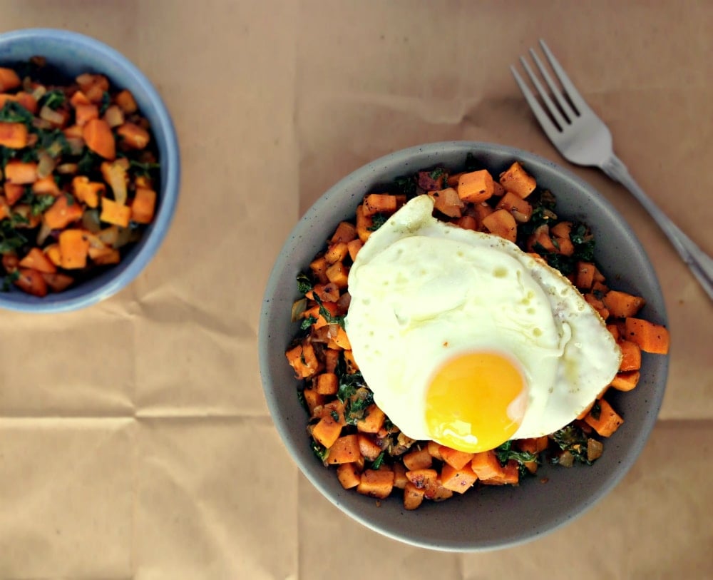 Kale and Sweet Potato Breakfast Hash - Gluten free, Grain free, Dairy free, Vegetarian, Paleo