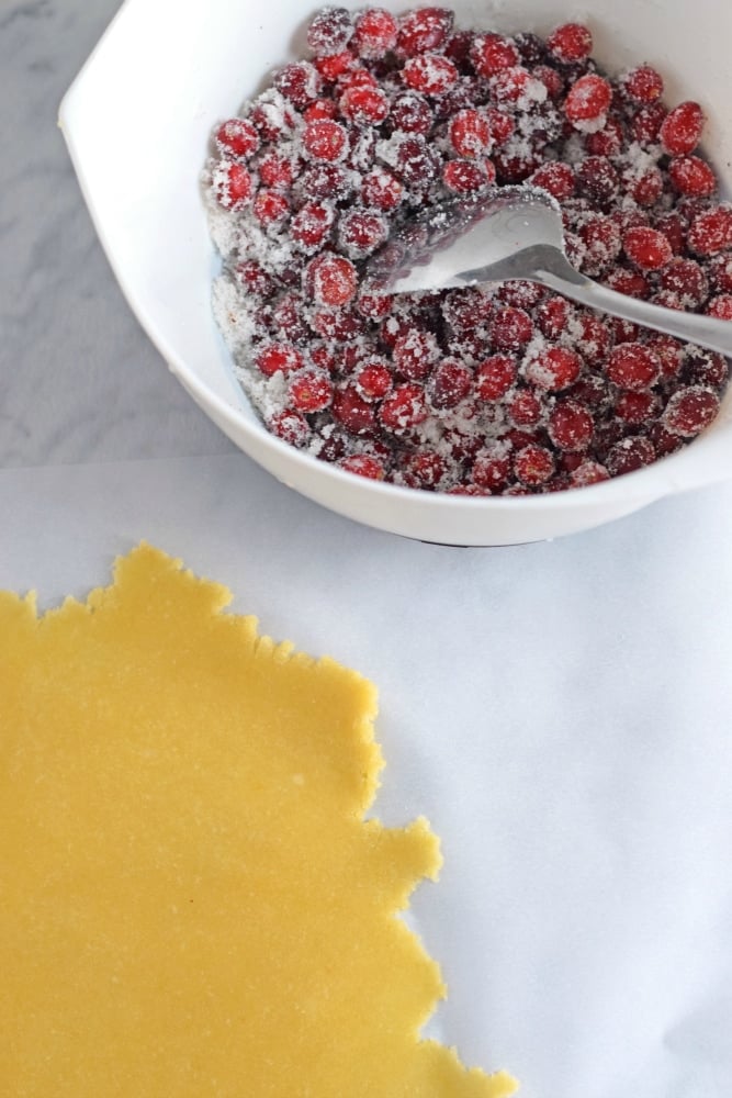 Gluten Free Cranberry Orange Galette - Made with a gluten free crust, this cranberry orange galette is the perfect not-too-sweet dessert that is tart, tangy and super satisfying. Make this recipe for Valentine's Day, Thanksgiving, Christmas , New Years or any holiday! - fromcatstocooking.com