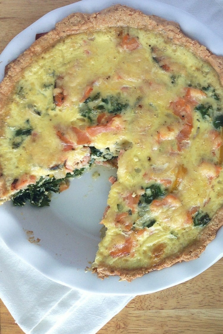 Smoked Salmon and Kale Quiche with GlutenFree Crust