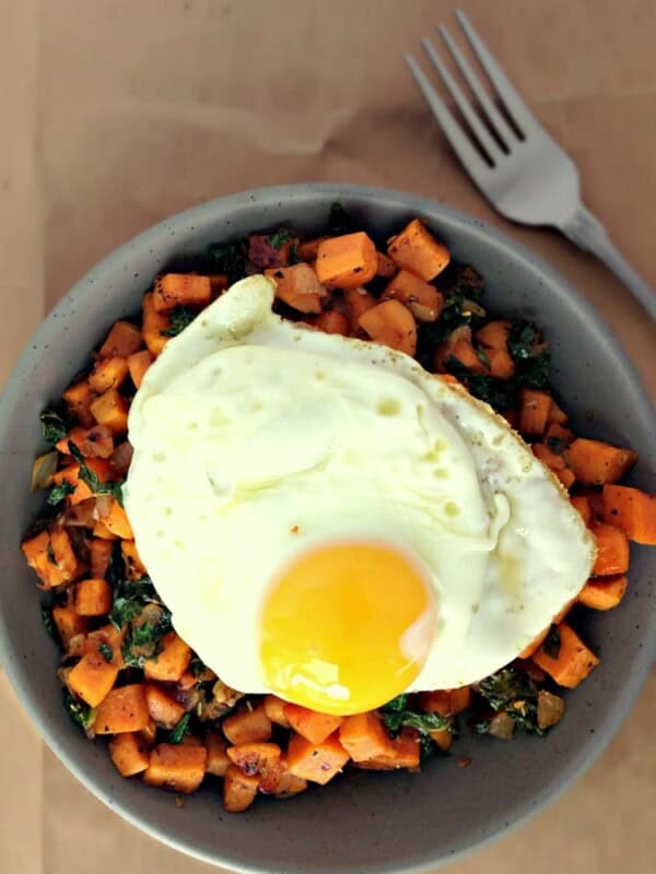 Kale and Sweet Potato Breakfast Hash