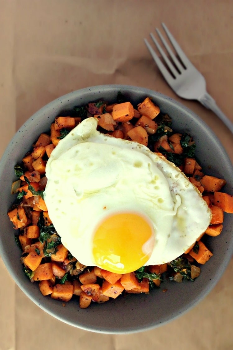 Kale and Sweet Potato Breakfast Hash