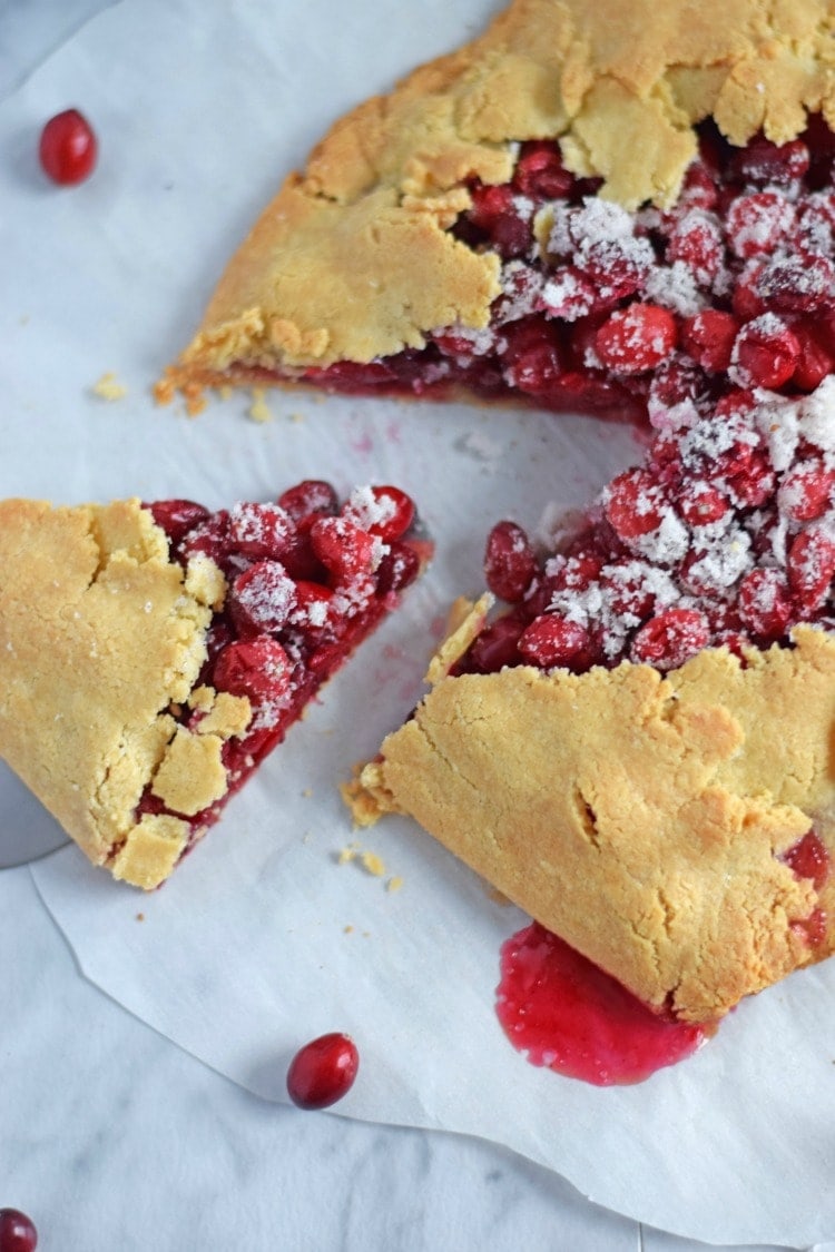 Cranberry Orange Gluten Free Galette is the perfect not-too-sweet dessert that is tart, tangy and super satisfying.