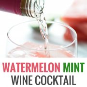 This Watermelon Mint Wine Cocktail is made with only 4 ingredients and takes less than 5 minutes to make. It’s made without any added sweeteners like simple syrup or sugar – the watermelon and wine is sweet enough. And the fresh mint and lime juice add a Mexican-inspired twist that we all know and love.