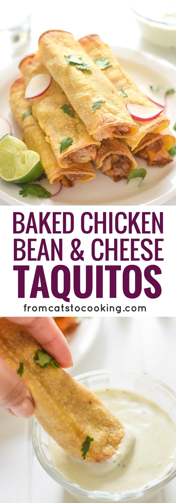 Baked Chicken, Bean & Cheese Taquitos Isabel Eats