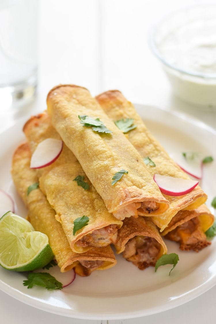 Baked Chicken, Bean & Cheese Taquitos