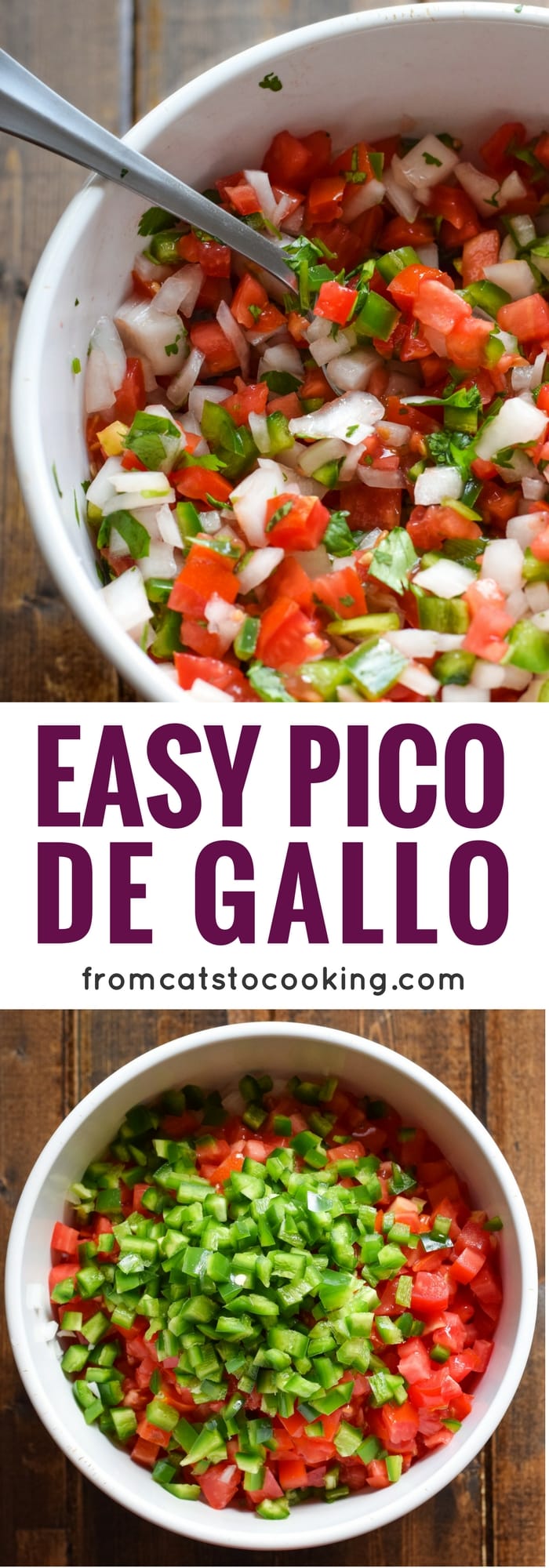 This fresh pico de gallo salsa is made with onions, jalapeños, roma tomatoes, chopped cilantro and freshly squeezed lime juice for some added brightness. Perfect as a topping on your favorite tacos or to eat as a snack with some tortilla chips!(gluten free, dairy free, paleo, vegetarian, vegan)