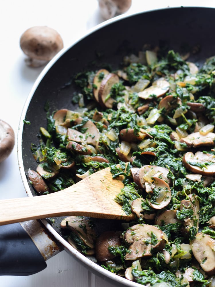 Spinach filling for enchiladas