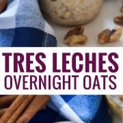 Soaked in three different kinds of milk and topped with chopped walnuts, banana slices and cinnamon, these 5-minute Mexican Tres Leches Overnight Oats are guaranteed to sweeten your mornings.