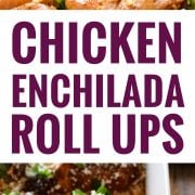 Make your life a little tastier with these cheesy Chicken Enchilada Roll Ups covered in an authentic red enchilada sauce. Plus, they're low carb and gluten free!