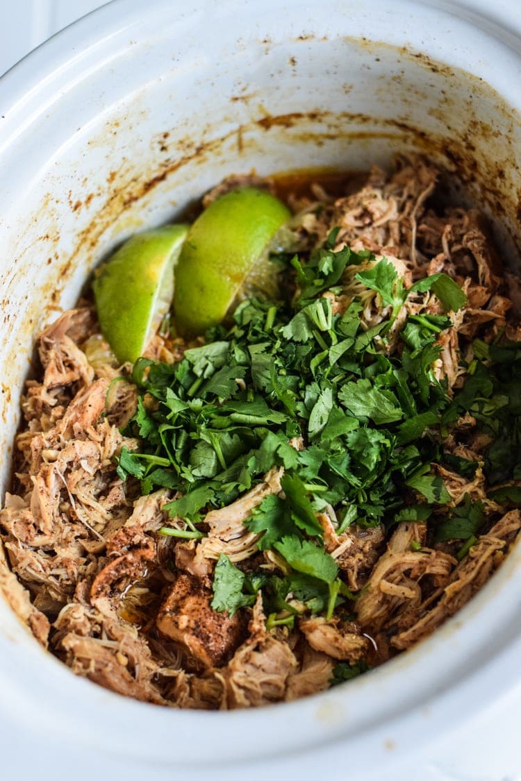 chicken carnitas in a crockpot