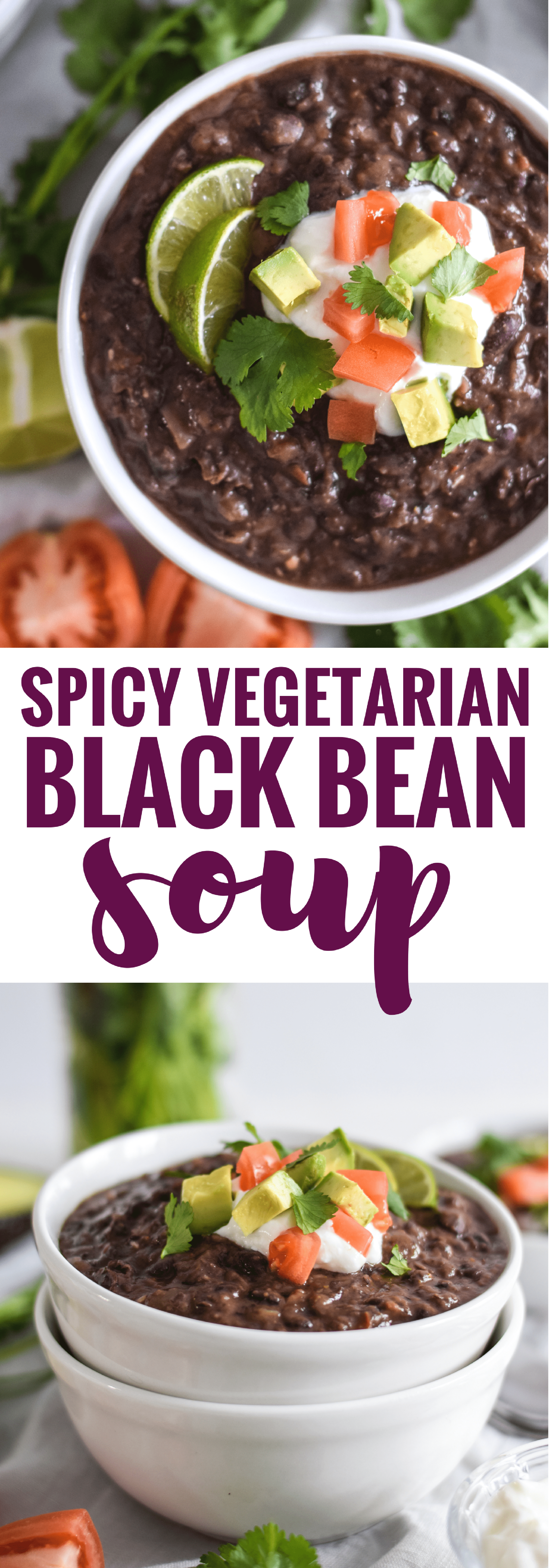 Spicy Vegetarian Black Bean Soup - Isabel Eats