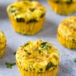Easy, healthy and filling Chicken and Green Chile Egg Muffins - ready in only 30 minutes, this on-the-go breakfast is gluten free, low carb and paleo friendly.