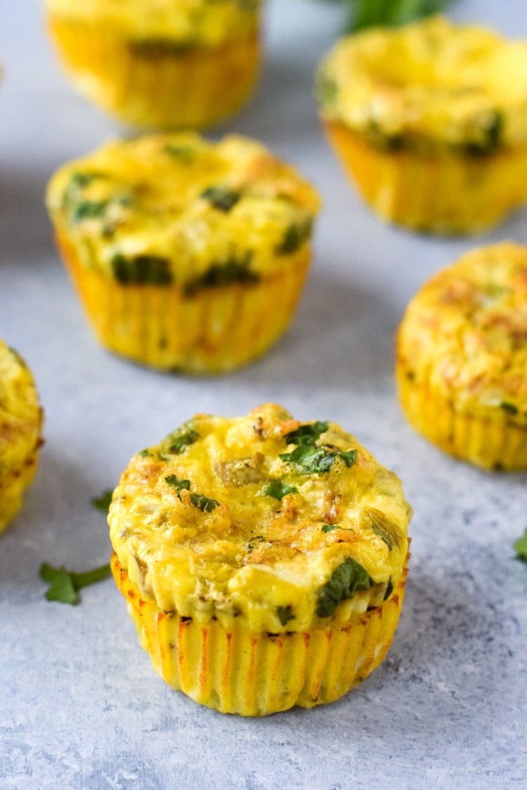 Chicken and Green Chile Egg Muffins - Isabel Eats