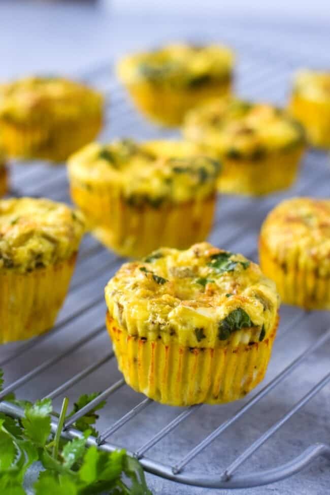 Chicken and Green Chile Egg Muffins - Isabel Eats