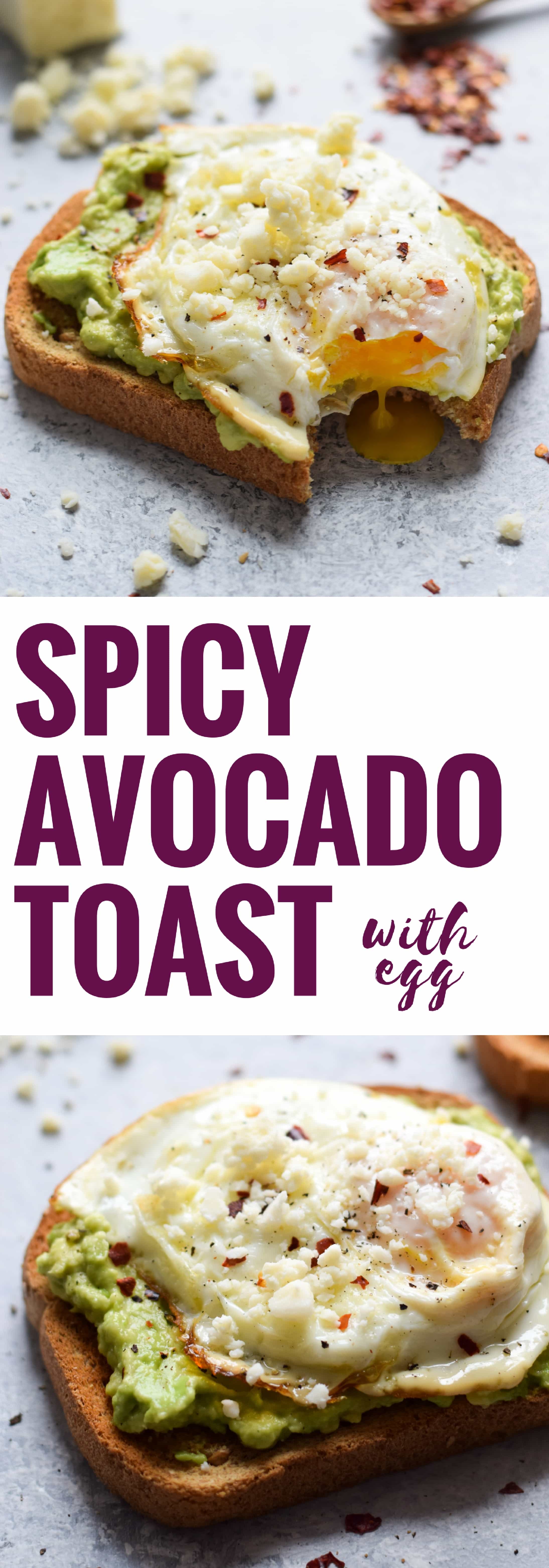 This easy, quick and healthy Spicy Avocado Toast with Egg only takes 10 minutes to make and will keep you full and satisfied all morning long.