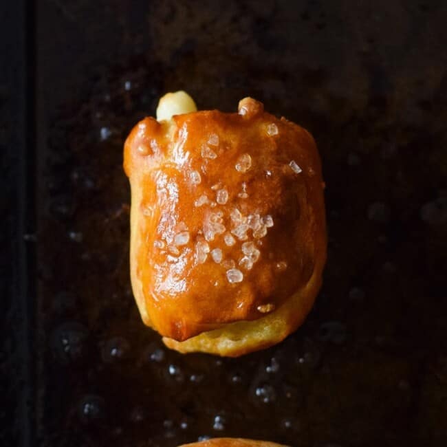 These Mexican Chorizo Cotija Stuffed Pretzel Bites are the ultimate irresistible appetizer and salty snack for your next party and get-together.