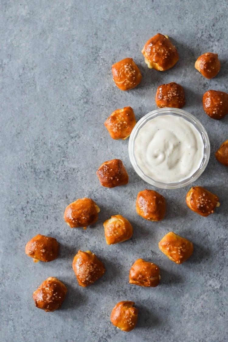 Chorizo Cotija Stuffed Pretzel Bites