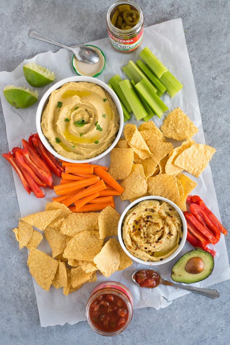 This Easy Lime Avocado Hummus made with avocados and chickpeas is the perfect healthy snack that requires no tahini! (gluten free, vegetarian, vegan)