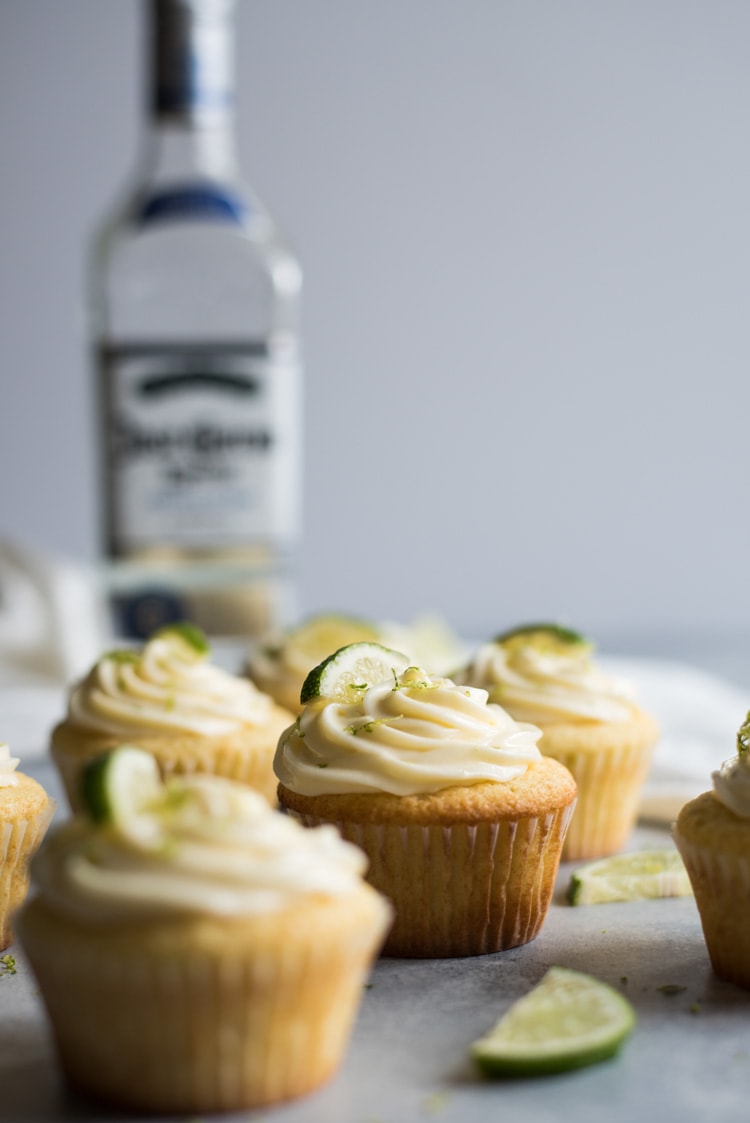 Margarita Cupcakes with Tequila Cream Cheese Frosting