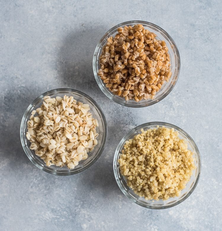 This Mexican Quinoa Salad with Farro and Barley is healthy, easy to make and makes a great vegetarian side dish or lunch in under 30 minutes.