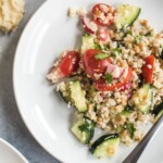 This Mexican Quinoa Salad with Farro and Barley is healthy, easy to make and makes a great vegetarian side dish or lunch in under 30 minutes.