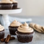 These Cherry Chocolate Cupcakes with Cinnamon Cream Cheese Frosting are decadent, fluffy and perfectly moist. Treat yourself!