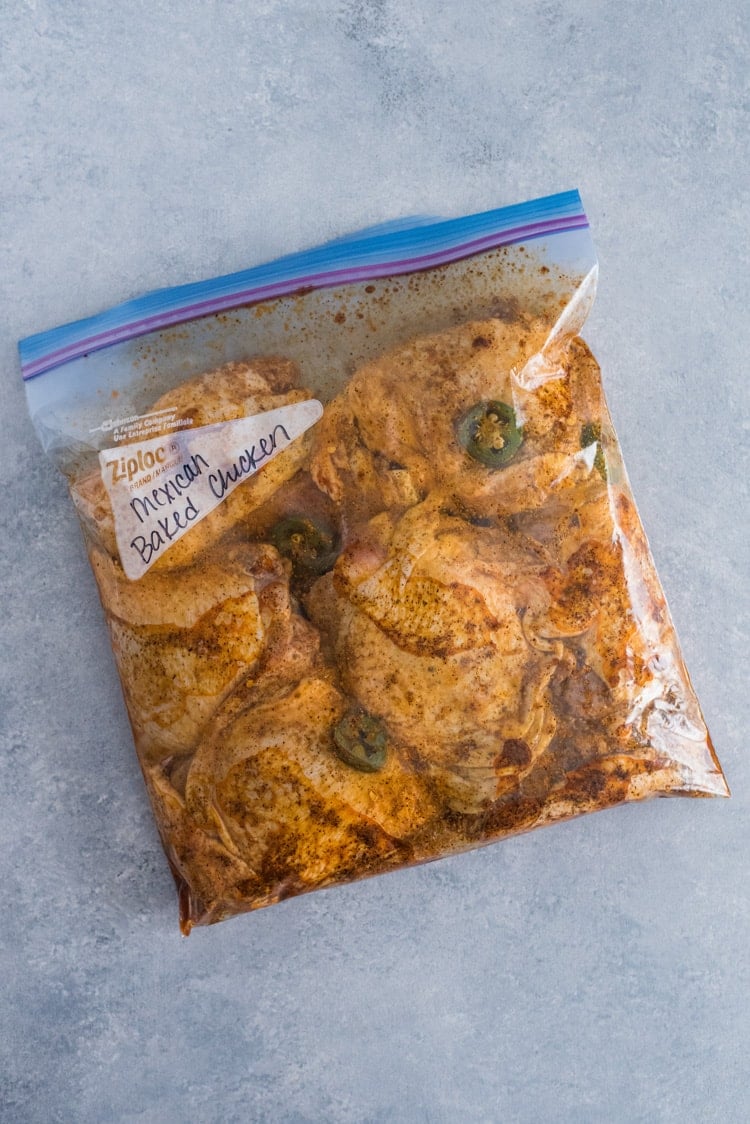 This Easy Baked Mexican Chicken is quickly marinated in chili powder, cumin, oregano, and lime juice for a quick and easy weeknight dinner!