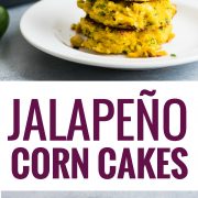 Quick and easy Jalapeno Corn Cakes that are gluten free and vegetarian. The perfect Mexican side dish!