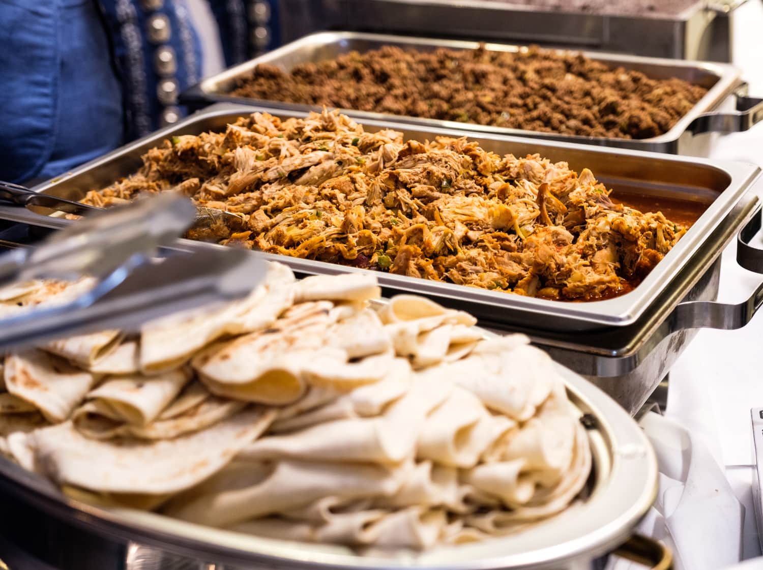 Iguana Mexican Grill taco bar at John Moore and Isabel Orozco Moore wedding at IAO Gallery in Oklahoma City // Photo by Leia Smethurst Photography