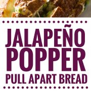 Cheesy, spicy and fun to eat, this Jalapeno Popper Pull Apart Bread is the perfect game day appetizer that's easy to make and ready in 35 minutes!