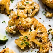 This Spicy Chipotle Roasted Cauliflower is roasted to crispy crunchy perfection making it the best low carb side dish ever! (gluten free, paleo, vegetarian)