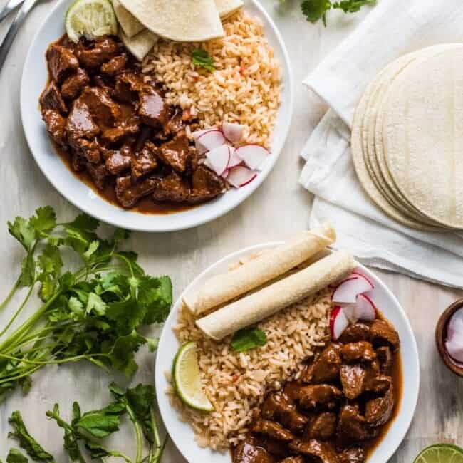 This Chile Colorado recipe combines tender pieces of beef with a rich and flavorful red chile sauce. Serve with rice for an authentic Mexican dinner!