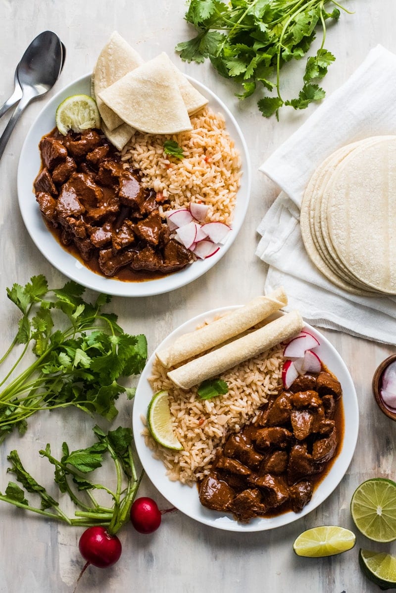 This Chile Colorado recipe combines tender pieces of beef with a rich and flavorful red chile sauce. Serve with rice for an authentic Mexican dinner!