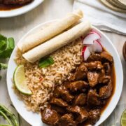 This Chile Colorado recipe combines tender pieces of beef with a rich and flavorful red chile sauce. Serve with rice for an authentic Mexican dinner!