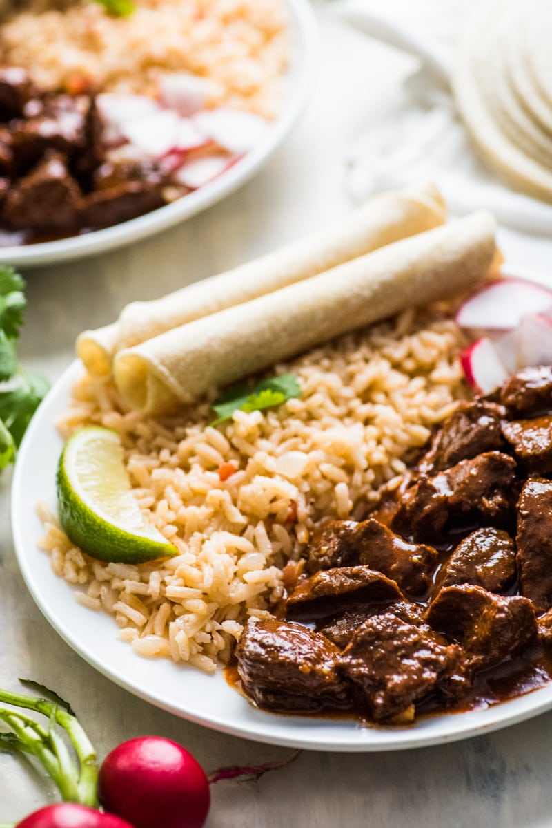 This Chile Colorado recipe combines tender pieces of beef with a rich and flavorful red chile sauce. Serve with rice for an authentic Mexican dinner!