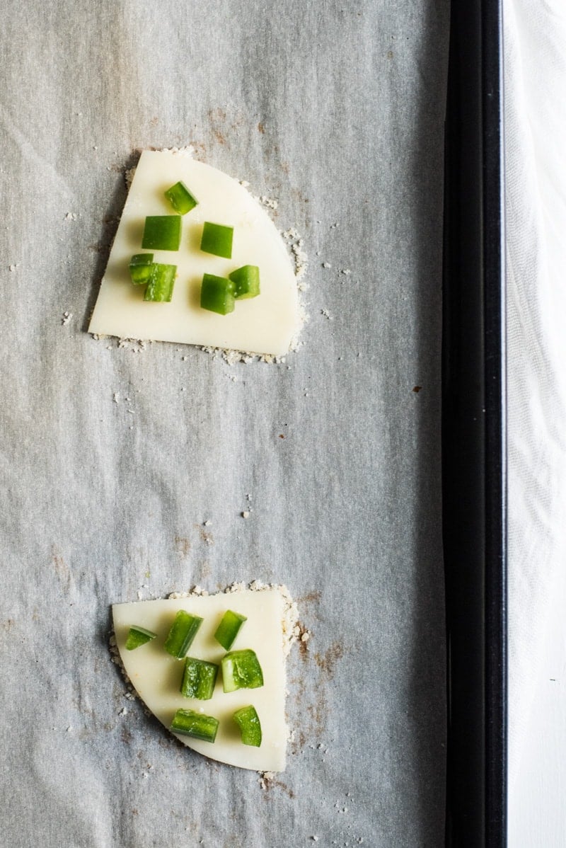 These Jalapeno Parmesan Crisps are an easy low carb snack that will satisfy your cravings for crunchy, salty and cheesy chips! Ready in only 15 minutes!