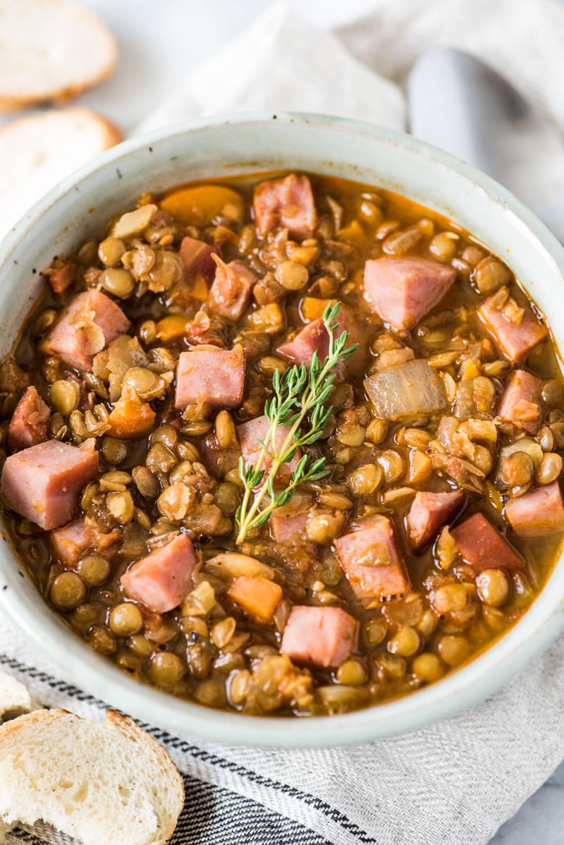 A bowl of easy lentil soup