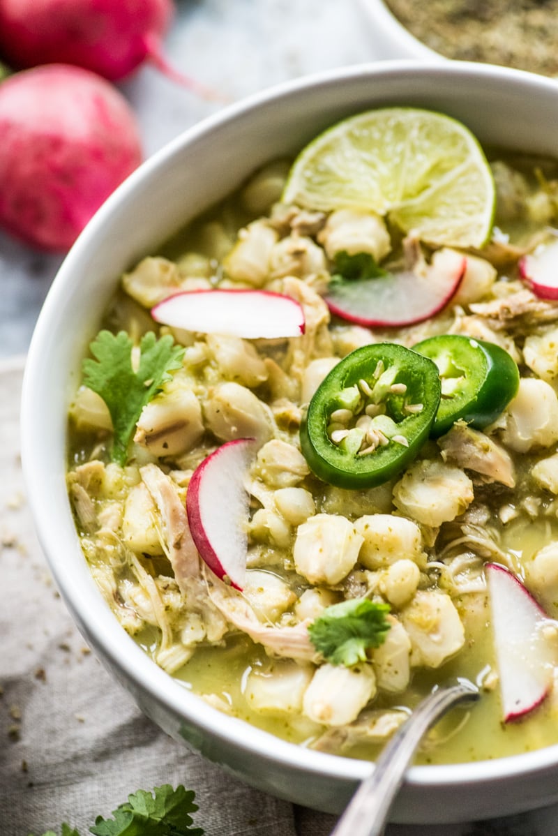 Chicken Pozole Verde - Isabel Eats (Easy Mexican Recipes)