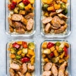 This Healthy Sheet Pan Sausage and Veggies recipe is easy, delicious and perfect for meal prep. It's gluten free, dairy free and paleo and Whole30.