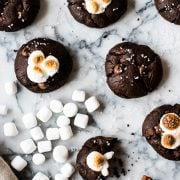 These Mexican Hot Chocolate Cookies are super chocolaty, made with cinnamon and chili powder for a little Mexican twist and topped with mini marshmallows!
