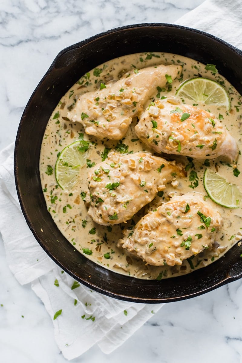 This Cilantro Lime Chicken is a creamy low carb and gluten free dish perfect for any night of the week!