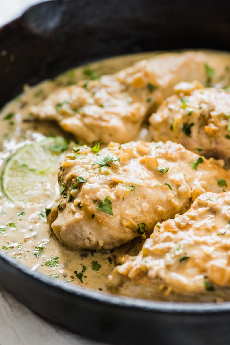 This Cilantro Lime Chicken is a creamy low carb and gluten free dish perfect for any night of the week!