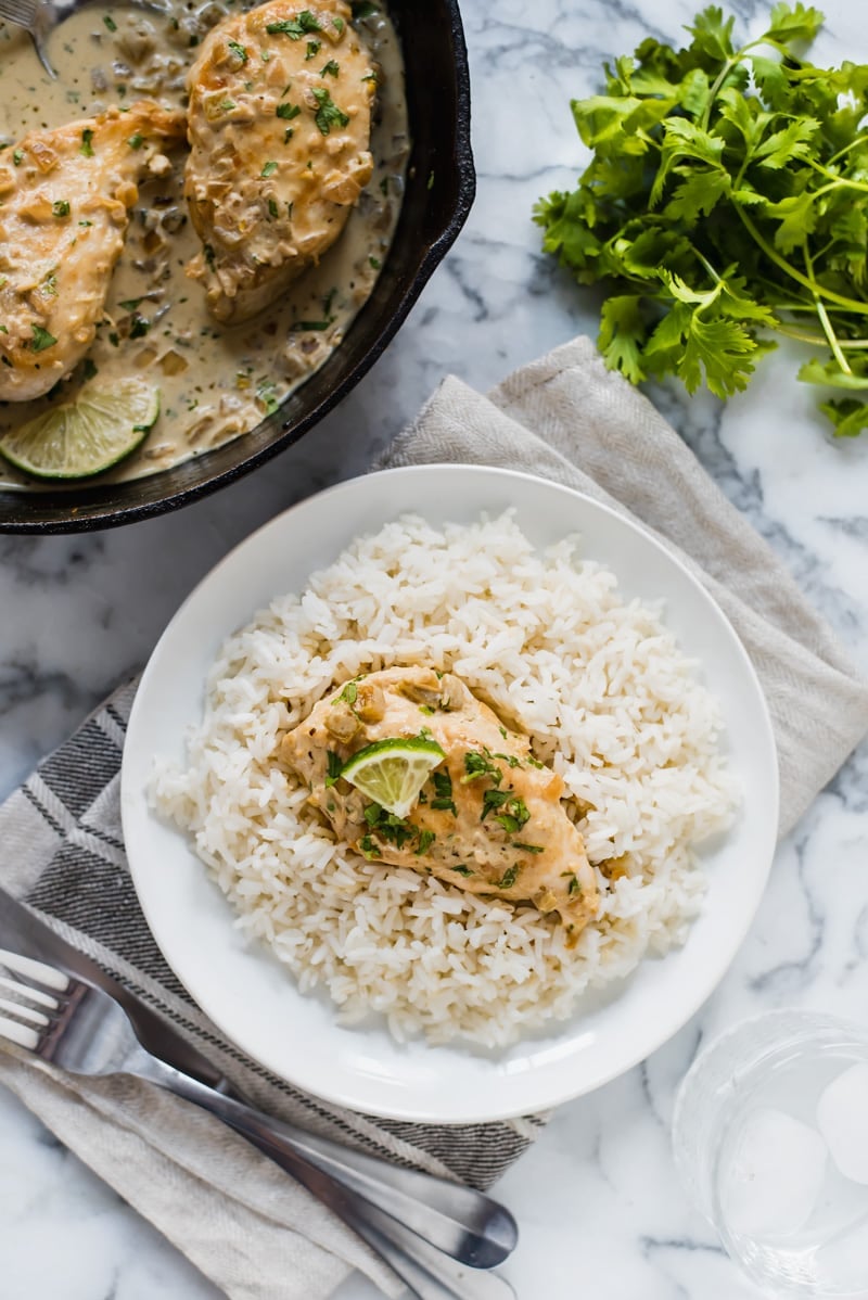 This Cilantro Lime Chicken is a creamy low carb and gluten free dish perfect for any night of the week!