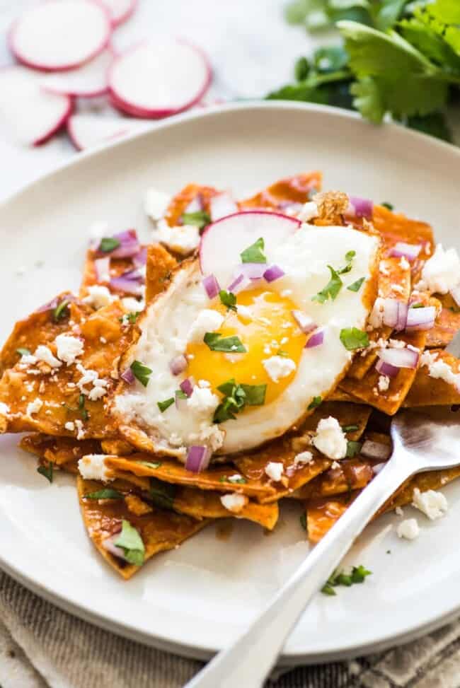Easy Red Chilaquiles - Isabel Eats