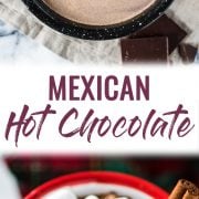 This Mexican Hot Chocolate made with 100% unsweetened cocoa powder, cinnamon and a hint of chili will warm you up from the inside out!