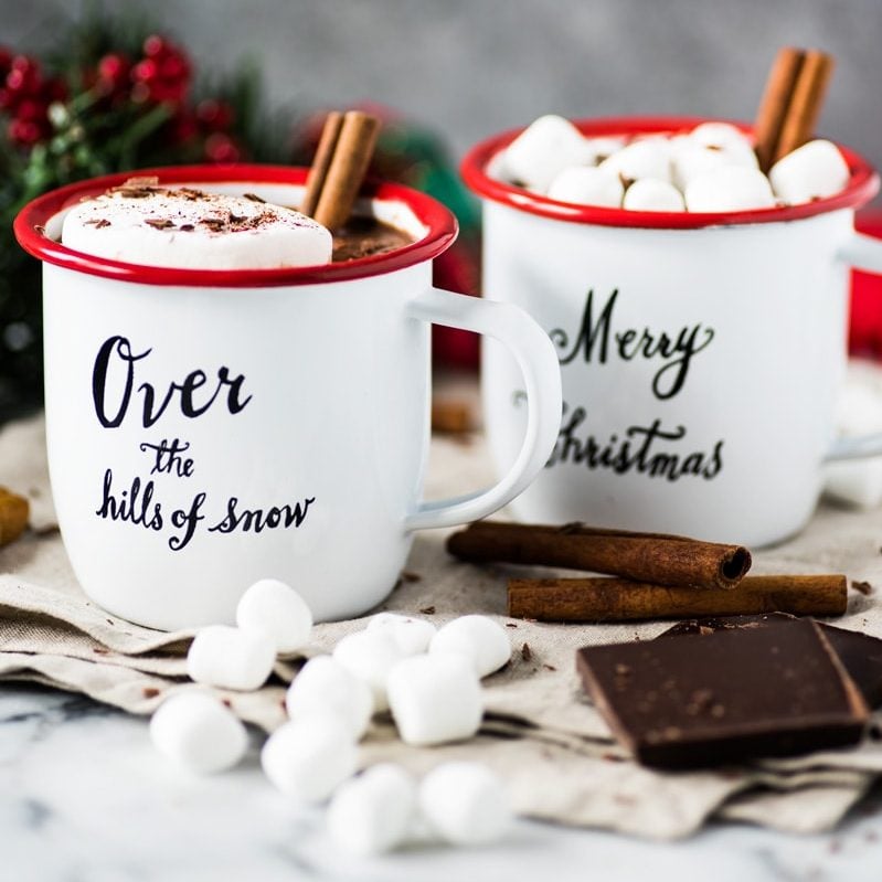 This Mexican Hot Chocolate made with 100% unsweetened cocoa powder, cinnamon and a hint of chili will warm you up from the inside out!